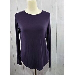 Athleta Ribbed Womens Thermal Small Longsleeve Purple Layer  54023